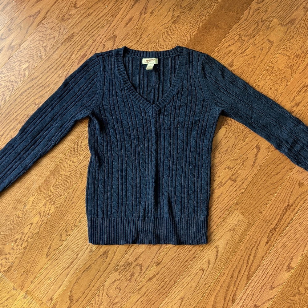 Arizona Navy Cable Knit Sweater